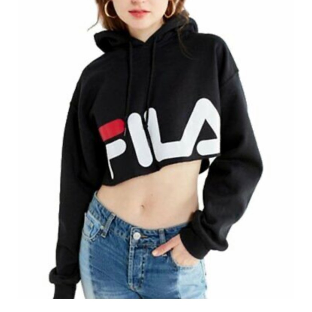 Crop FILA Hoodie Black S